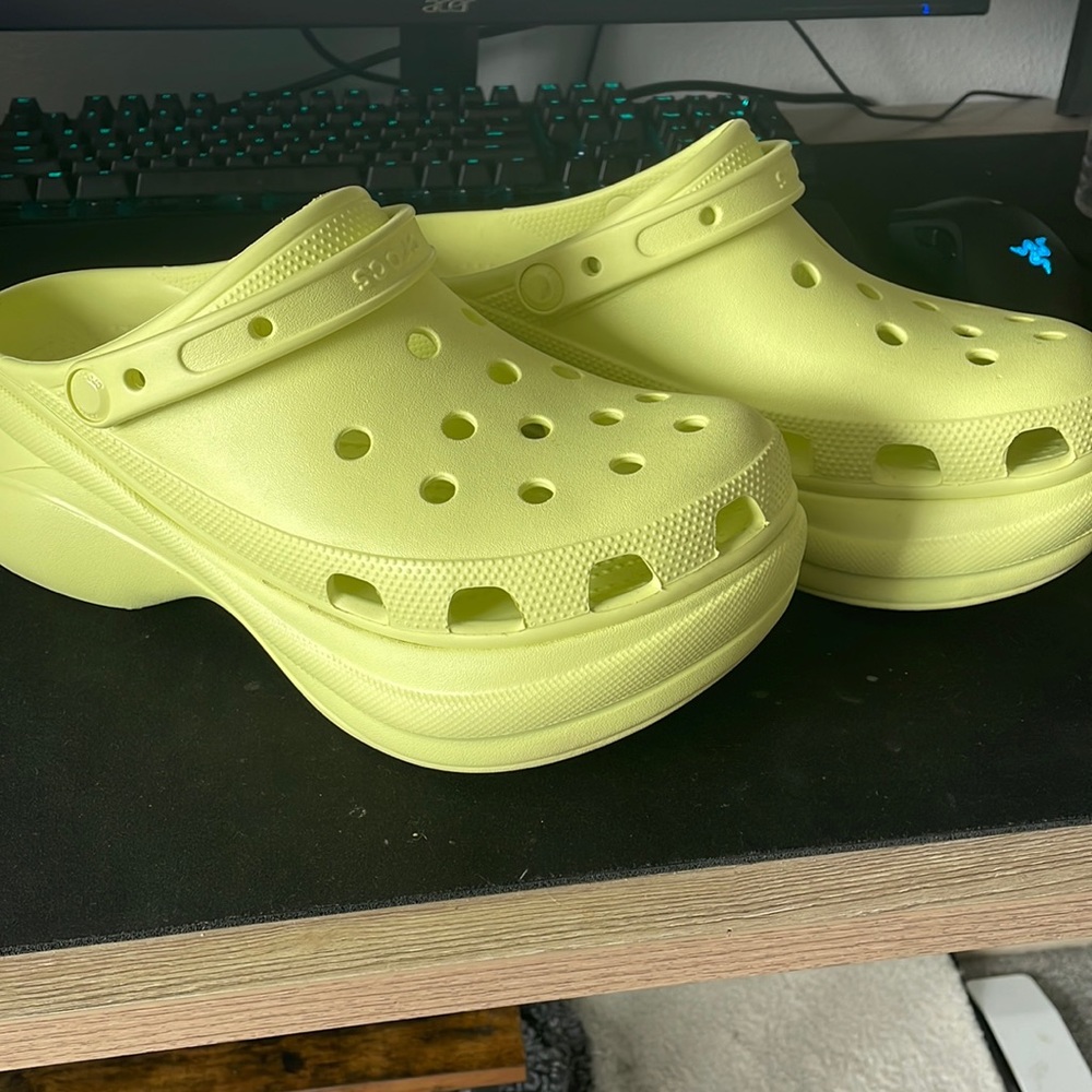 Celery Green Crocs 1.6” Platform Clog